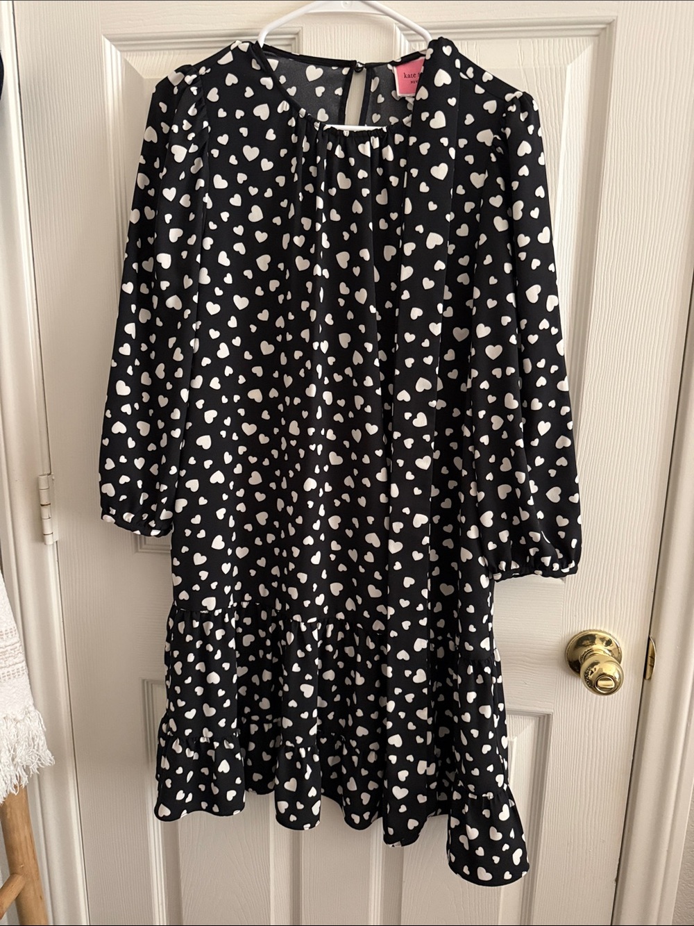 kate spade Black and White Heart Print Mini Dress